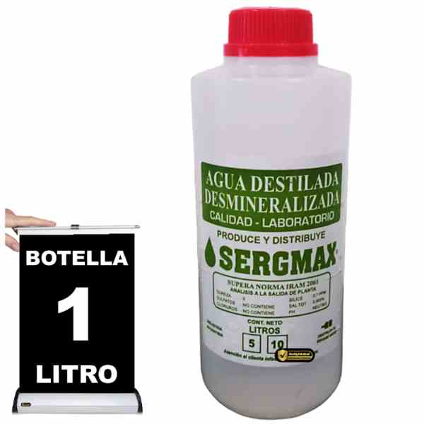 AGUA DESTILADA USO TECNICO EN LABORATORIOS E INDUSTRIAS BOTELLA X 1LT