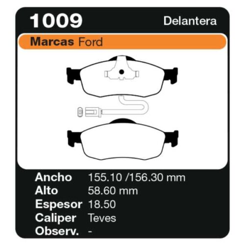 PASTILLAS DE FRENO FORD MONDEO (08/96-11/00)