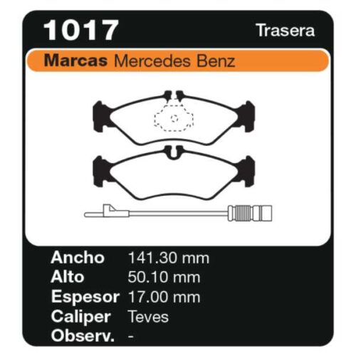PASTILLAS DE FRENO MERCEDES BENZ SPRINTER 2-T (901