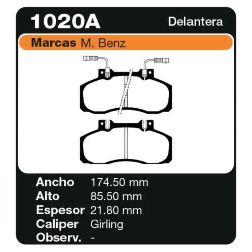 PASTILLAS DE FRENO MERCEDES BENZ 608 - 710 - 711 CAMION
