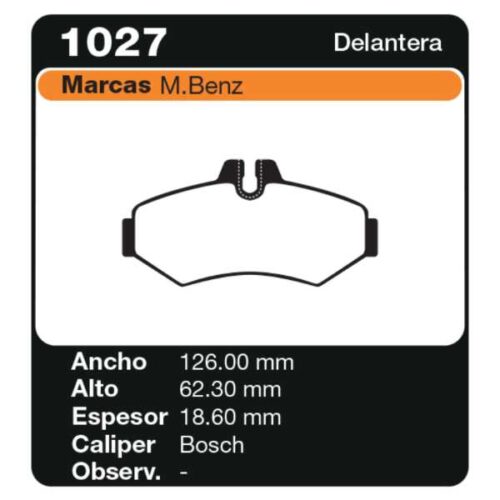 PASTILLAS DE FRENO MERCEDES BENZ SPRINTER 3-T (903)(02/95-)