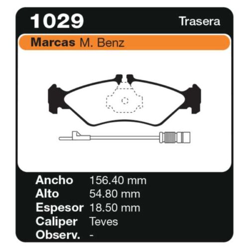 PASTILLAS DE FRENO MERCEDES BENZ SPRINTER 3-T 308 - 310 -