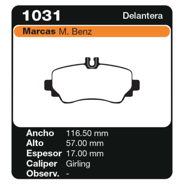 PASTILLAS DE FRENO MERCEDES BENZ CLASE A 160 99/ - CLASE A