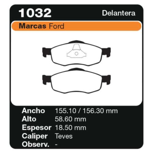 PASTILLAS DE FRENO FORD MONDEO 93/95