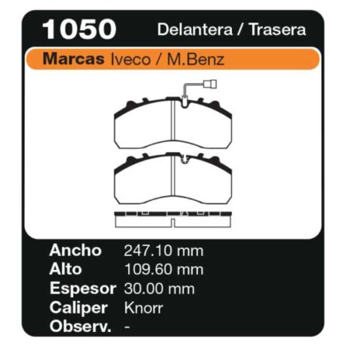 PASTILLAS DE FRENO MERCEDES BENZ 1215-C 99/