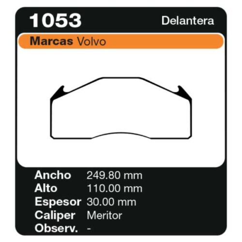 PASTILLAS DE FRENO VOLVO B12 01/ - B7 05/ - B9 05/