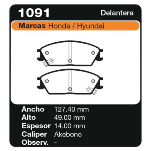 PASTILLAS DE FRENO HONDA ACCORD II 1.6 - 1.8 83/85