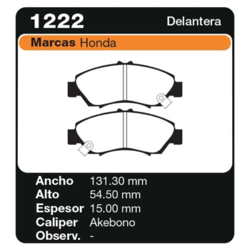 PASTILLAS DE FRENO HONDA CIVIC 91/95 -COUPE 94/95 - IV - V