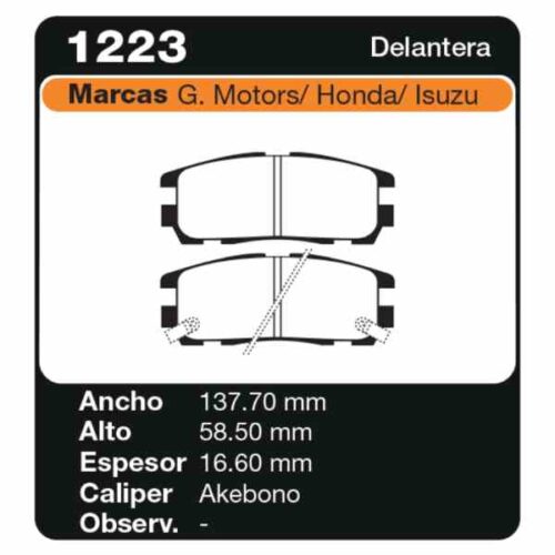 PASTILLAS DE FRENO ISUZU TROOPER IV 3.0 I V6 - 3.1 - 3.2 -
