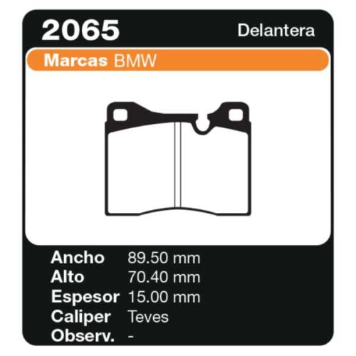 PASTILLAS DE FRENO BMW 6 - SERIE  COUPE 625-630-633-635 CSI