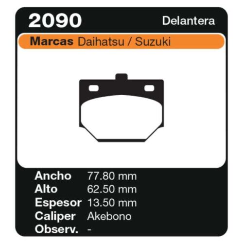 PASTILLAS DE FRENO DAIHATSU CHARADE 79/82