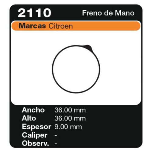 PASTILLAS DE FRENO CITROEN 2 CV (03/63-07/90)