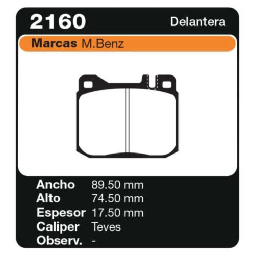 PASTILLAS DE FRENO MERCEDES BENZ 200/300 SERIES