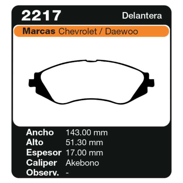 PASTILLAS DE FRENO CHEVROLET AVEO 10/