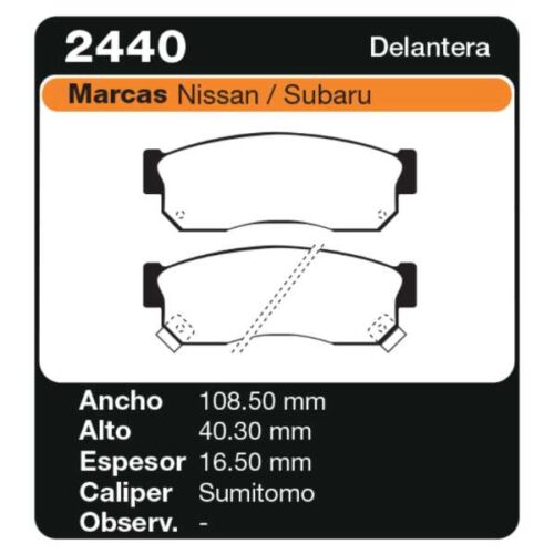 PASTILLAS DE FRENO NISSAN SENTRA (01/82-)