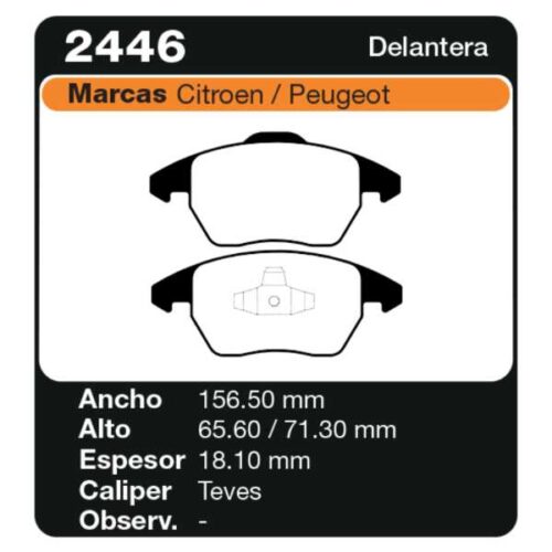 PASTILLAS DE FRENO CITROEN C4 SEDAN/COUPE (LC_)(LA_)(11/04-)