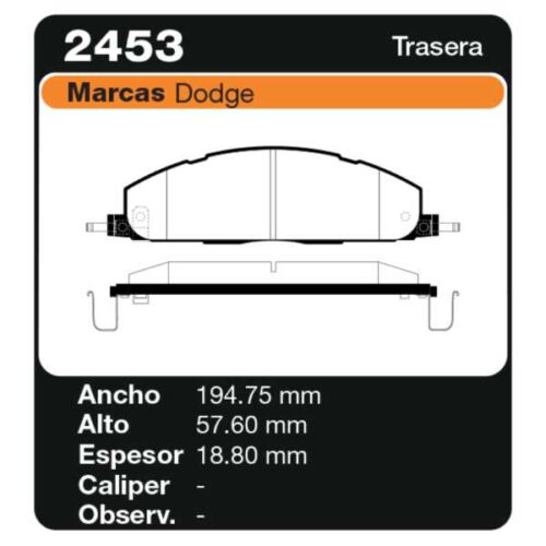 PASTILLAS DE FRENO DODGE RAM 2500 - 3500 09/