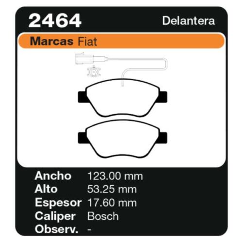 PASTILLAS DE FRENO FIAT STILO 1.2 - 1.4 - 1.6 02/ - STILO
