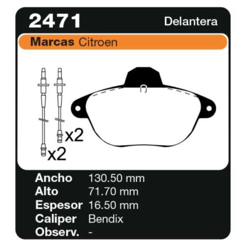 PASTILLAS DE FRENO CITROEN XANTIA BERLINA/BREAK (X2)