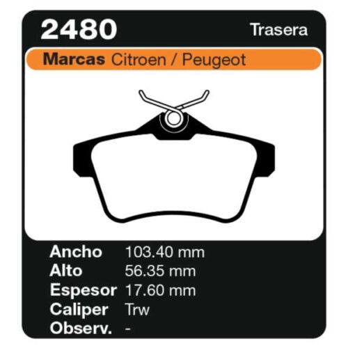 PASTILLAS DE FRENO PEUGEOT 308 - 508 - 3008 - 5008 10/