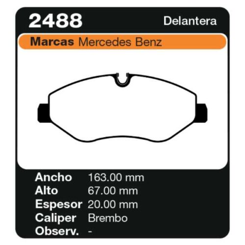 PASTILLAS DE FRENO MERCEDES BENZ SPRINTER 415 CDI 06/