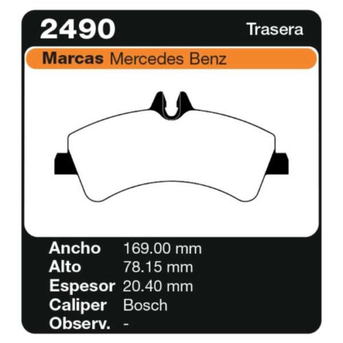 PASTILLAS DE FRENO MERCEDES BENZ SPRINTER VAN 515 CDI 12 /