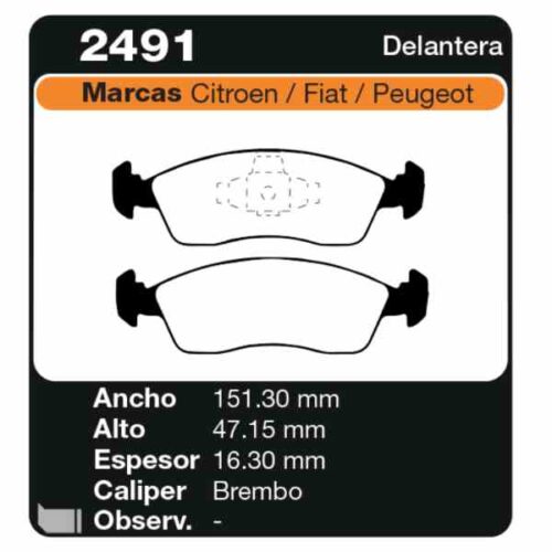 PASTILLAS DE FRENO FIAT PALIO ATTRAC 1.0 1.4 11 /