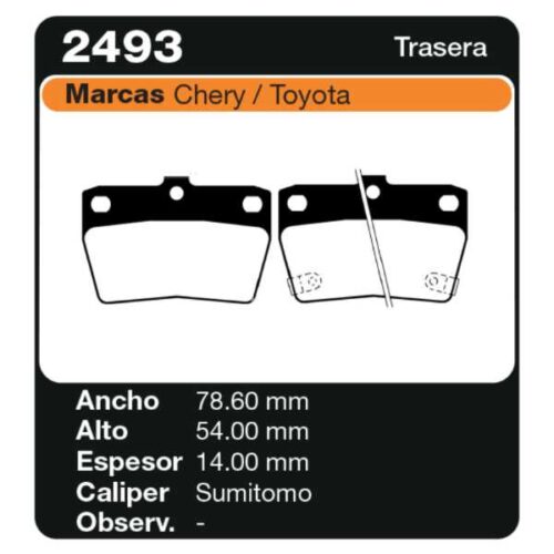PASTILLAS DE FRENO CHERY TIGGO 4X2 - 4X4