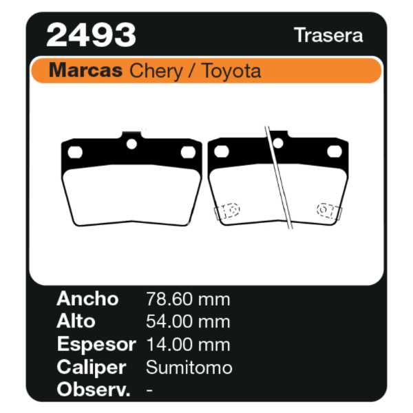 PASTILLAS DE FRENO CHERY TIGGO 4X2 - 4X4