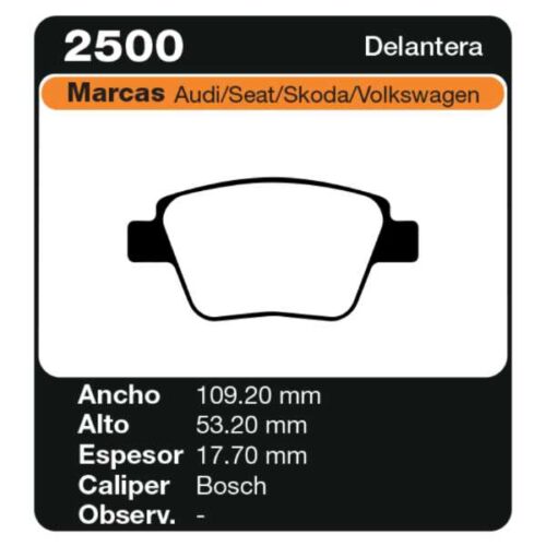 PASTILLAS DE FRENO VOLKSWAGEN  TOURAN 10