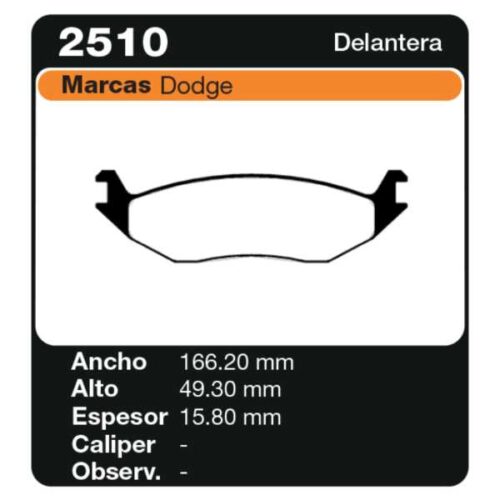 PASTILLAS DE FRENO DODGE RAM 1500 94/