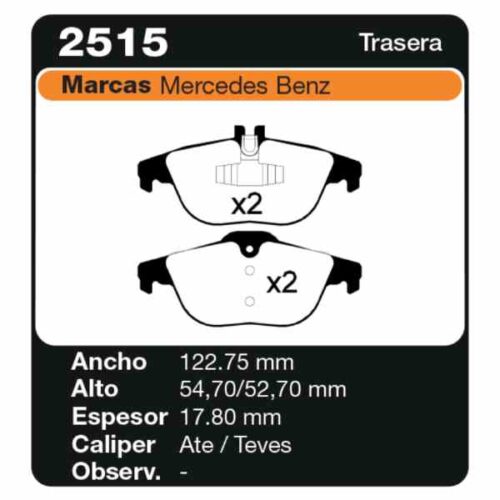 PASTILLAS DE FRENO MERCEDES BENZ C-KLASSE (S204)