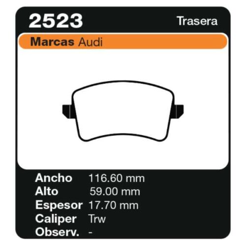 PASTILLAS DE FRENO AUDI A4 AVANT (8K5 B8) 04/08 -