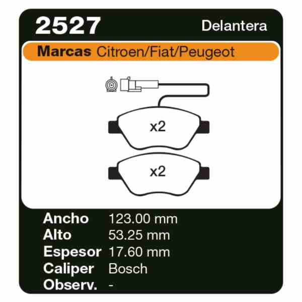 PASTILLAS DE FRENO FIAT QUBO 11/
