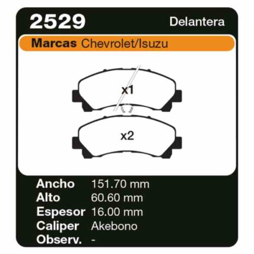 PASTILLAS DE FRENO CHEVROLET S10 2.4 - 2.8 12/ DEL.