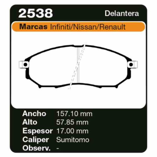 PASTILLAS DE FRENO RENAULT KOLEOS 08 // NISSAN PATHFINDER