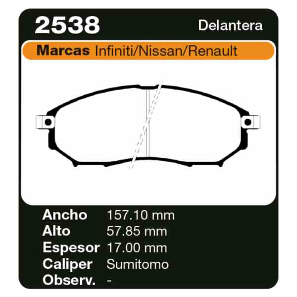 PASTILLAS DE FRENO RENAULT KOLEOS 08 // NISSAN PATHFINDER