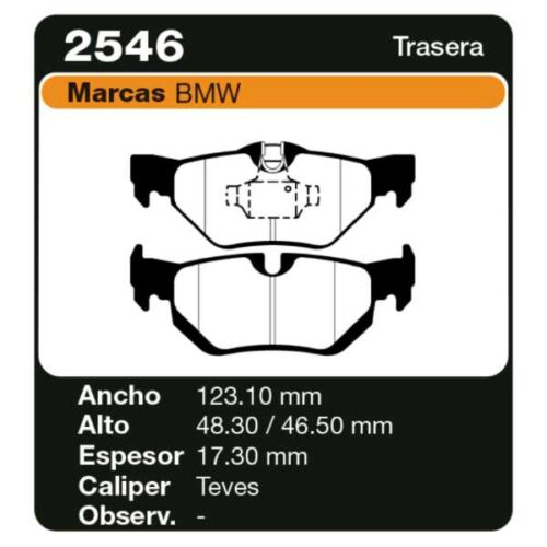 PASTILLAS DE FRENO BMW SERIE 1 118I - 120I - 125I -130I 05/