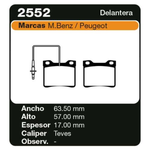 PASTILLAS DE FRENO MERCEDES BENZ VITO (96/…)