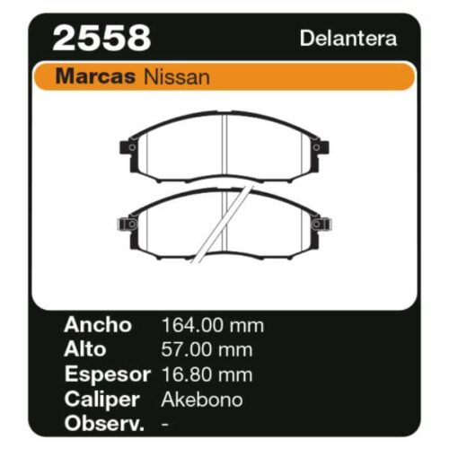 PASTILLAS DE FRENO NISSAN FRONTIER 2.4- 3.3 V6 16V 4WD 02/
