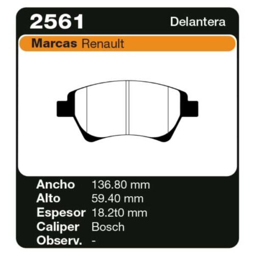 PASTILLAS DE FRENO RENAULT  LAGUNA II 02/ MEGANE II 02/