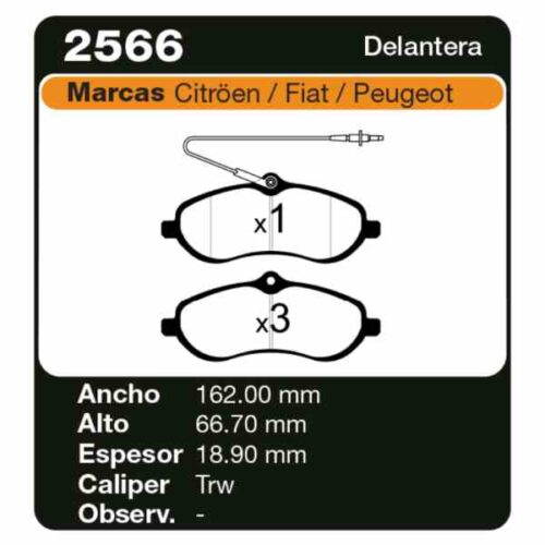PASTILLAS DE FRENO PEUGEOT CITROEN JUMPY II 1.6- 2.0 HDI 07/