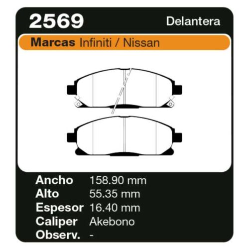 PASTILLAS DE FRENO NISSAN  INFINITI Q45- QX4 / PATHFINDER II