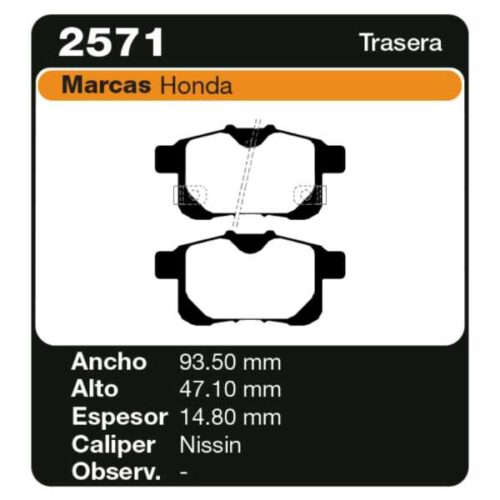 PASTILLAS DE FRENO HONDA ACCORD VIII 2.0- 2.2- 2.4 I-VTEC