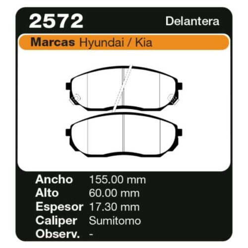 PASTILLAS DE FRENO HYUNDAI  H100 06 /VERACRUZ 3.8 V6 07/KIA