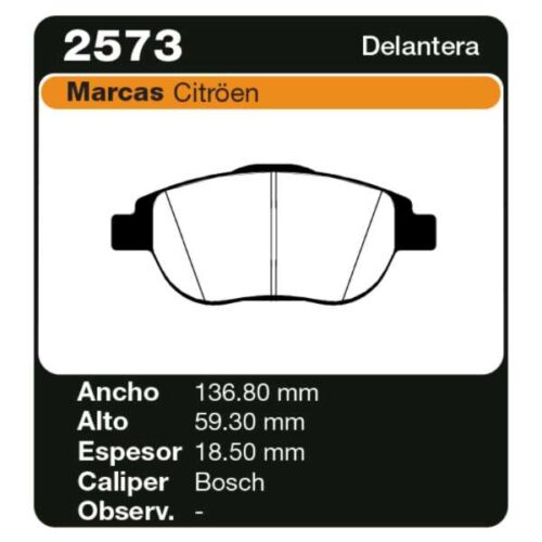 PASTILLAS DE FRENO CITROEN C3 II PICASSO 1.6 HDI 16V 09/