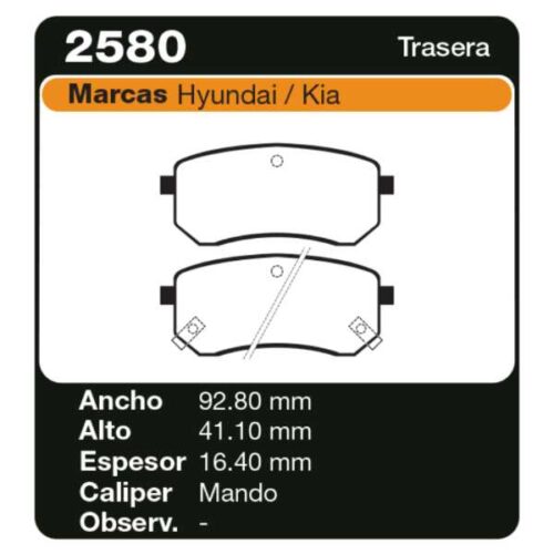 PASTILLAS DE FRENO HYUNDAI ACCENT III / I30 / IX35 2.0 16V