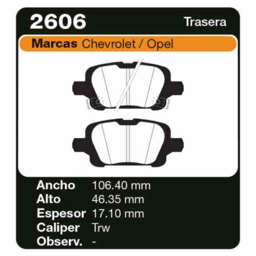 PASTILLAS DE FRENO CHEVROLET  ASTRA / CRUZE 5 1.4 TURBO LT -
