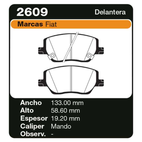 PASTILLAS DE FRENO FIAT TIPO 1.3D - 1.4 - 1.6 2015/