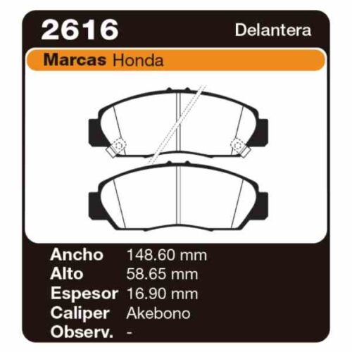 PASTILLAS DE FRENO HONDA CIVIC VIII 06/…